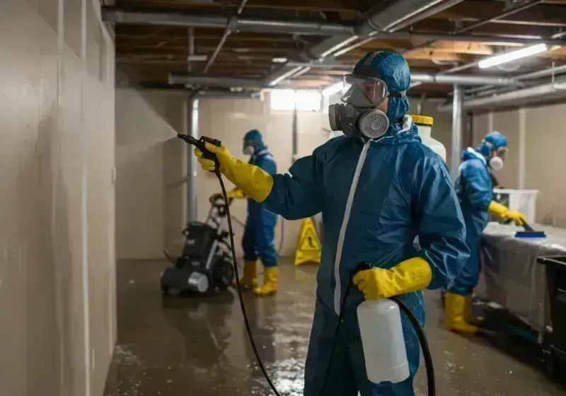 Basement Sanitization and Antimicrobial Treatment process in Ferguson, MO