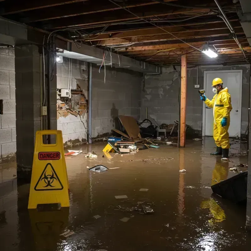 Flooded Basement Electrical Hazard in Ferguson, MO Property