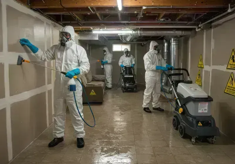 Basement Moisture Removal and Structural Drying process in Ferguson, MO